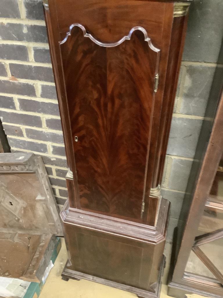 Jno Martin of Worksop. An early 19th century inlaid mahogany eight day longcase clock, with painted dial, height 222cm